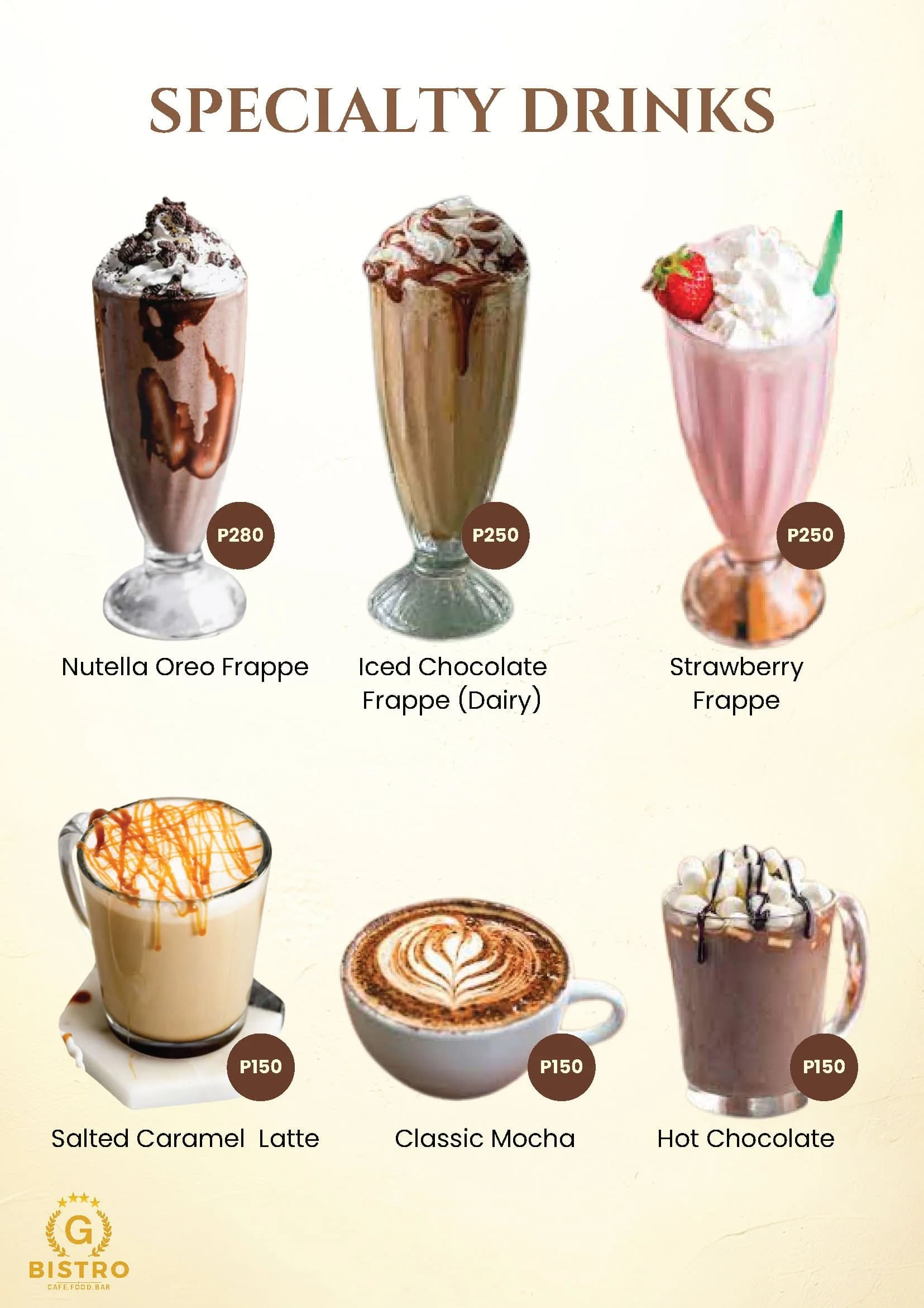 G Bistro menu — page 10