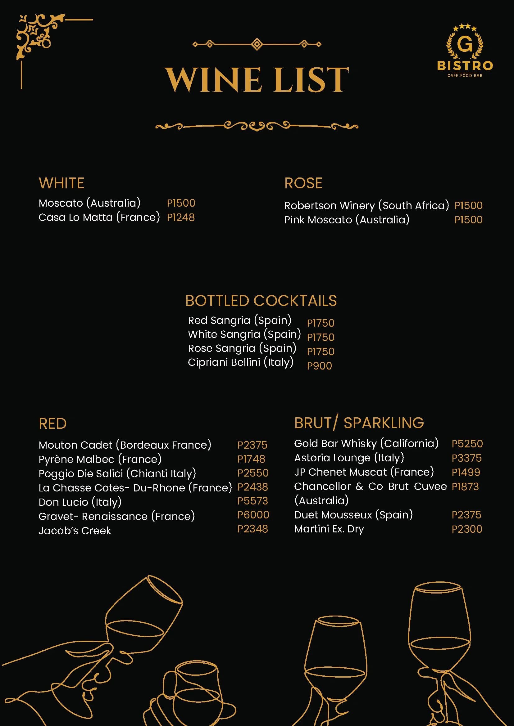 G Bistro menu — page 16