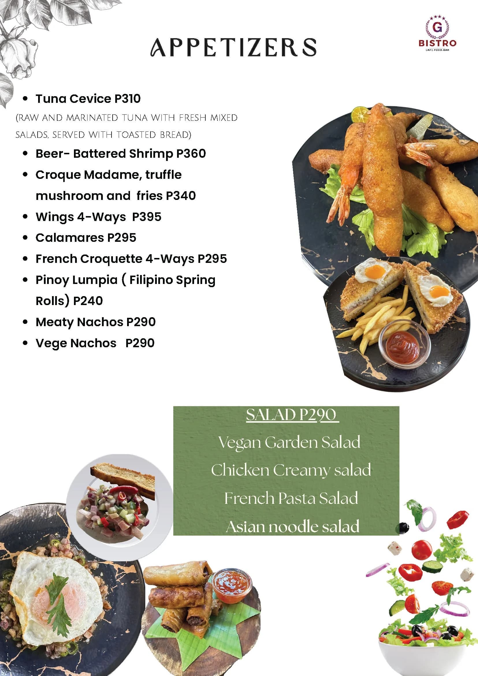 G Bistro menu — page 2