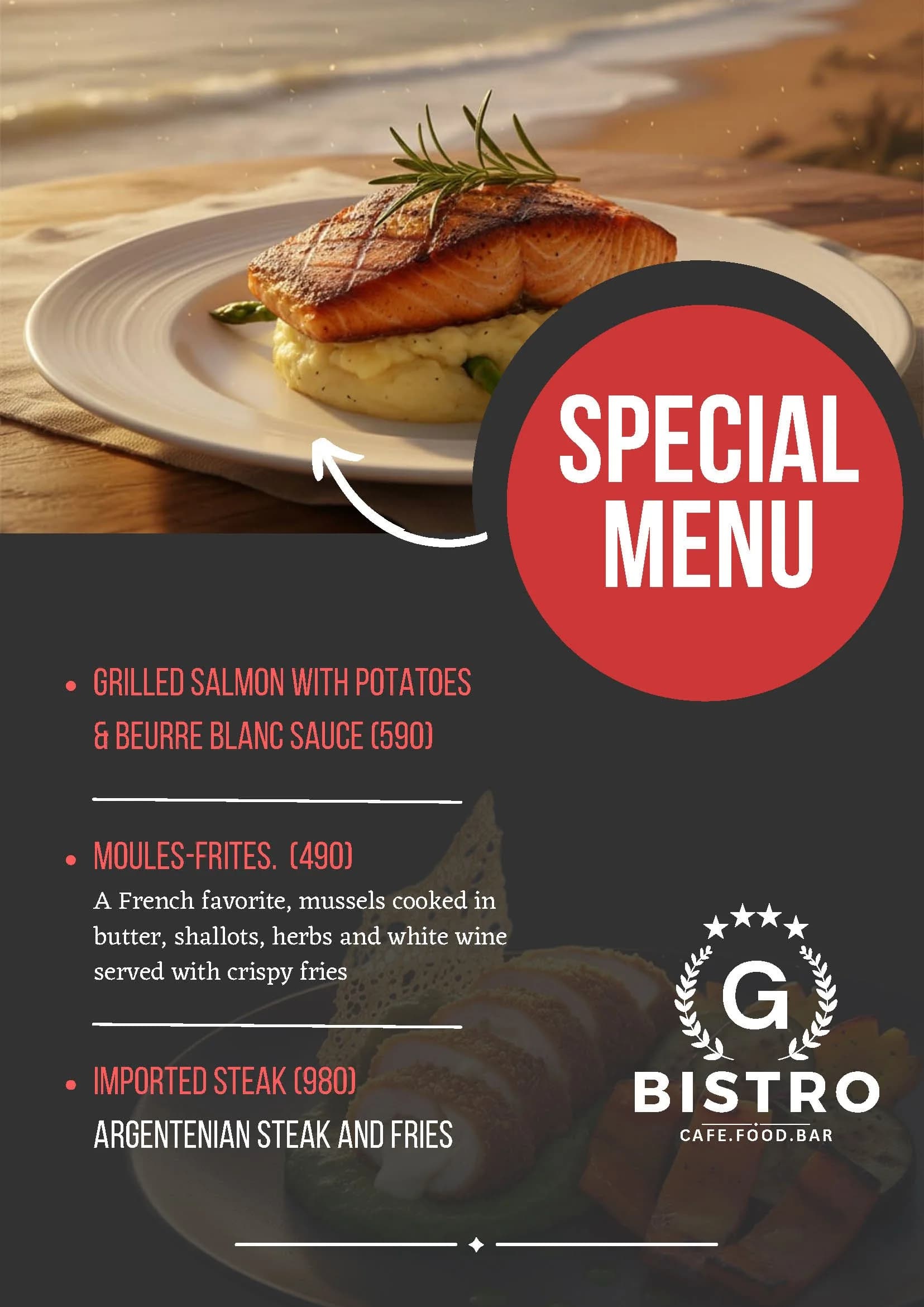 G Bistro menu — page 5