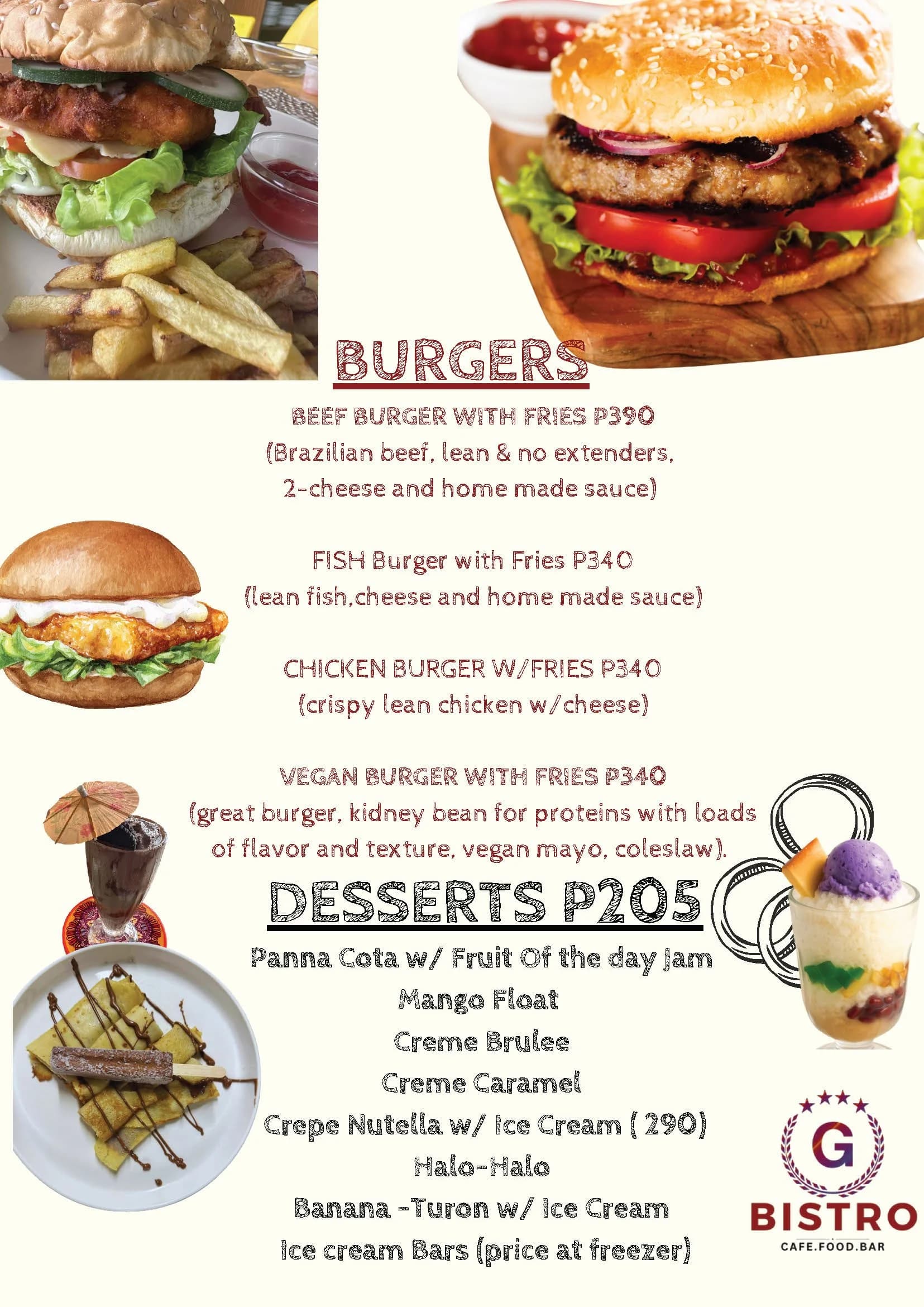 G Bistro menu — page 8